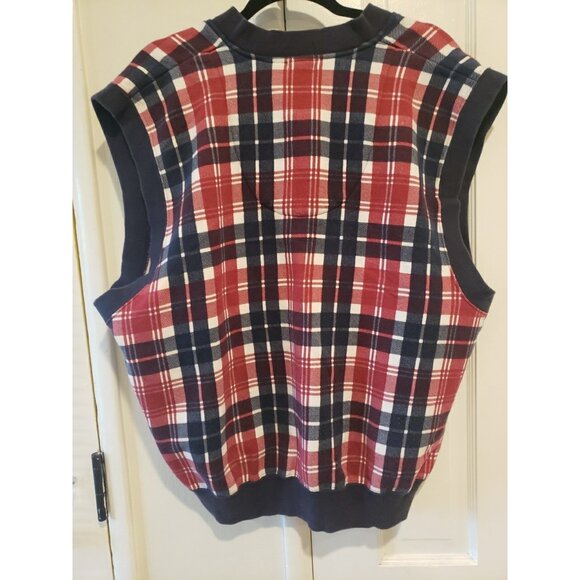 VTG Izod Golf Plaid Sz XL Pullover Vest 90s Preppy Hipster Academia Logo Crest - Picture 8 of 10